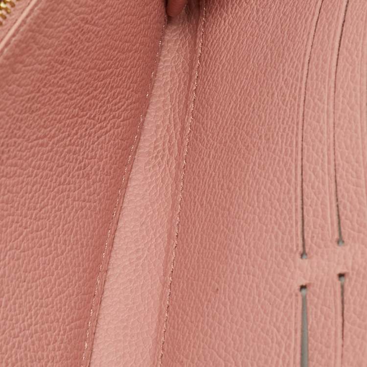 Pre Owned Louis Vuitton Rose Poudre Monogram Empreinte Leather Zippy Wallet