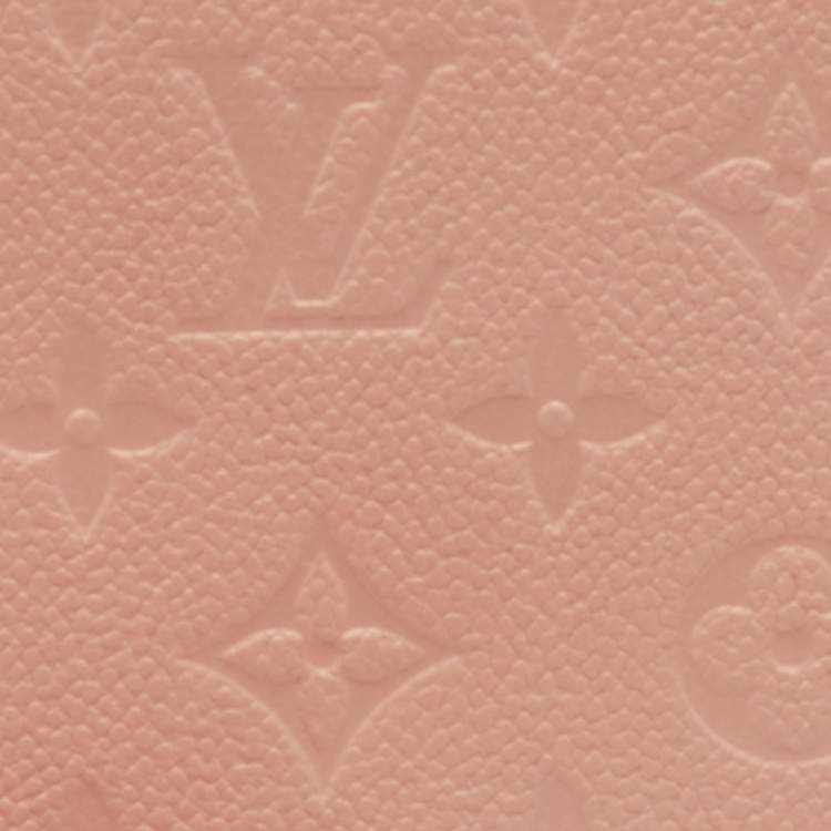 Pre Owned Louis Vuitton Rose Poudre Monogram Empreinte Leather Zippy Wallet