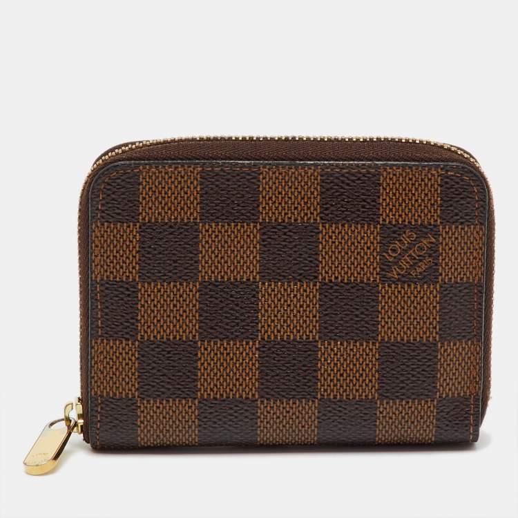 Pre Owned Louis Vuitton Damier Ebene Canvas Zippy Coin Purse