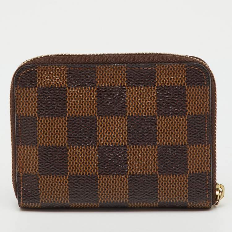 Pre Owned Louis Vuitton Damier Ebene Canvas Zippy Coin Purse