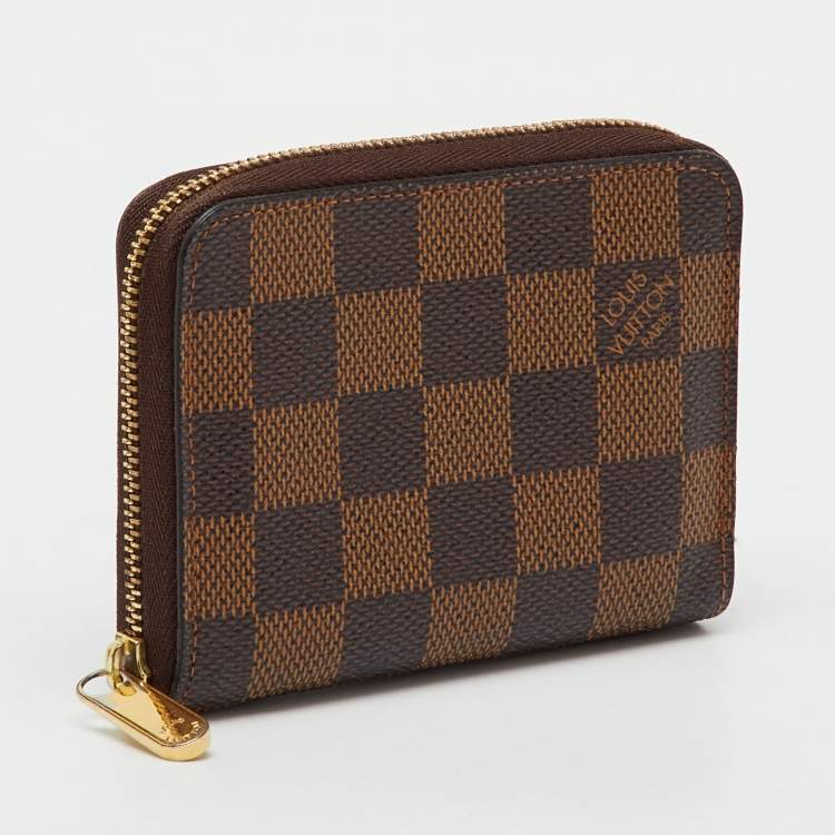 Pre Owned Louis Vuitton Damier Ebene Canvas Zippy Coin Purse
