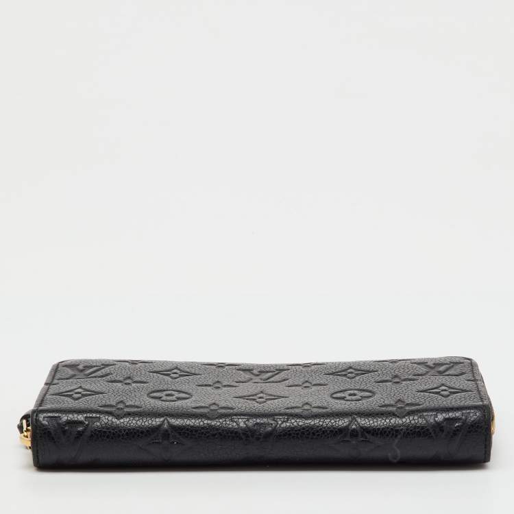Pre Owned Louis Vuitton Black Monogram Empreinte Leather Zippy Wallet