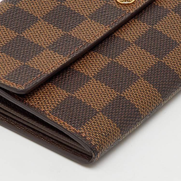 Pre Owned Louis Vuitton Damier Ebene Canvas Sarah Long Wallet