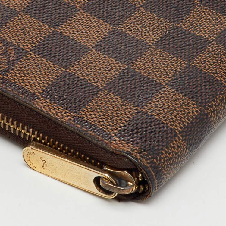 Pre Owned Louis Vuitton Damier Ebene Canvas Zippy Wallet