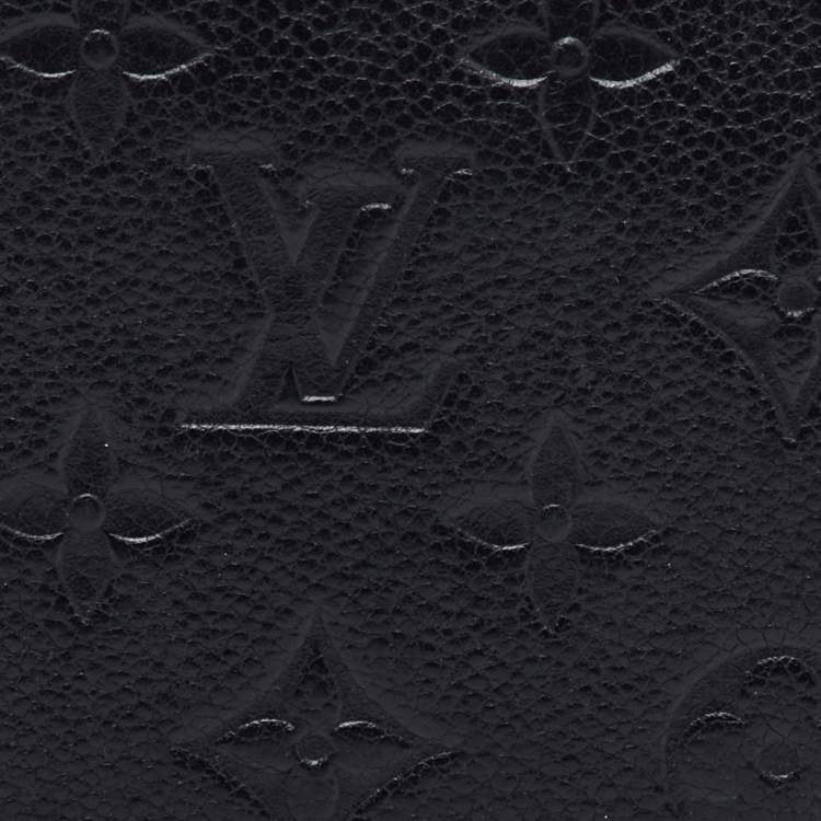 Pre Owned Louis Vuitton Black Monogram Empreinte Leather Zippy Wallet
