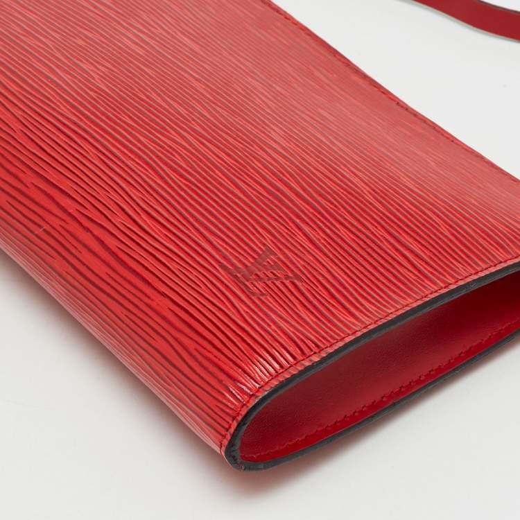 Pre Owned Louis Vuitton Castilian Red Epi Leather Pochette Accessoires Bag