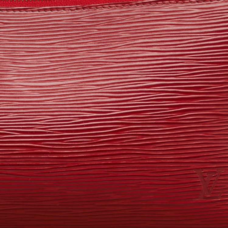 Pre Owned Louis Vuitton Castilian Red Epi Leather Pochette Accessoires Bag