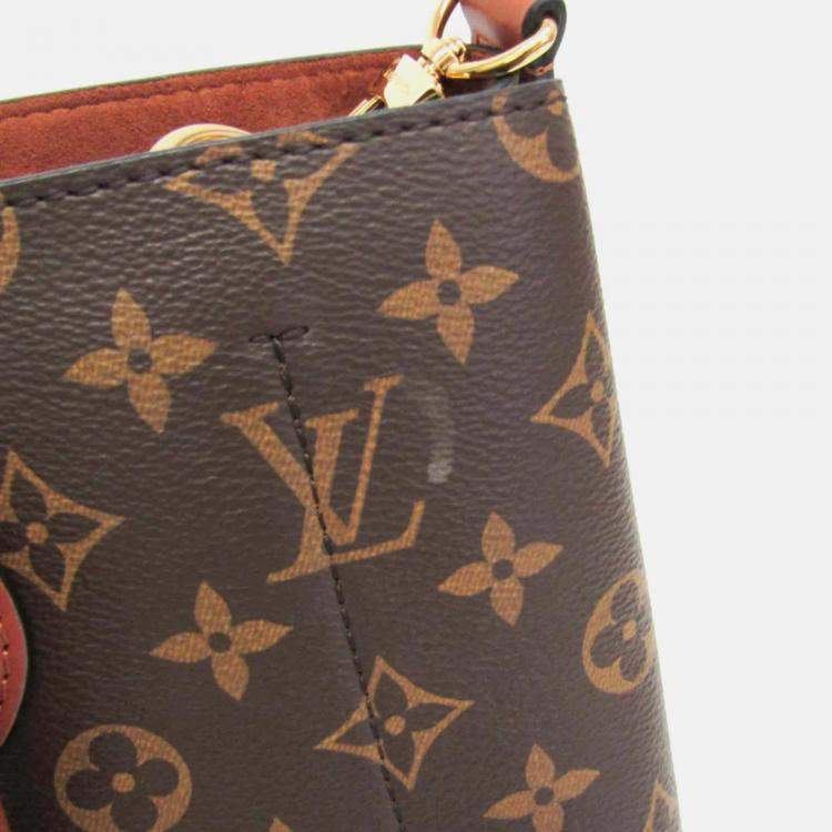 Pre Owned Louis Vuitton Flower Brown Monogram Coated Canvas Leather Shoulder Bag