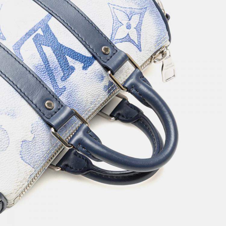 Pre Owned Louis Vuitton White Monogram Watercolor Keepall Bandouliere XS