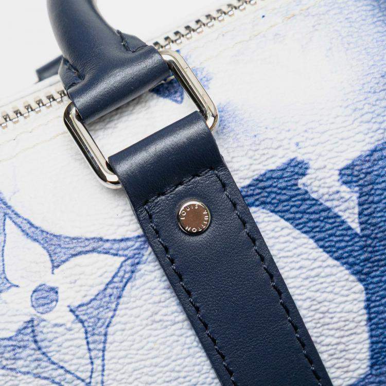 Pre Owned Louis Vuitton White Monogram Watercolor Keepall Bandouliere XS