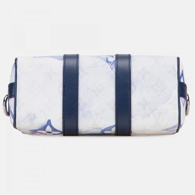 Pre Owned Louis Vuitton White Monogram Watercolor Keepall Bandouliere XS