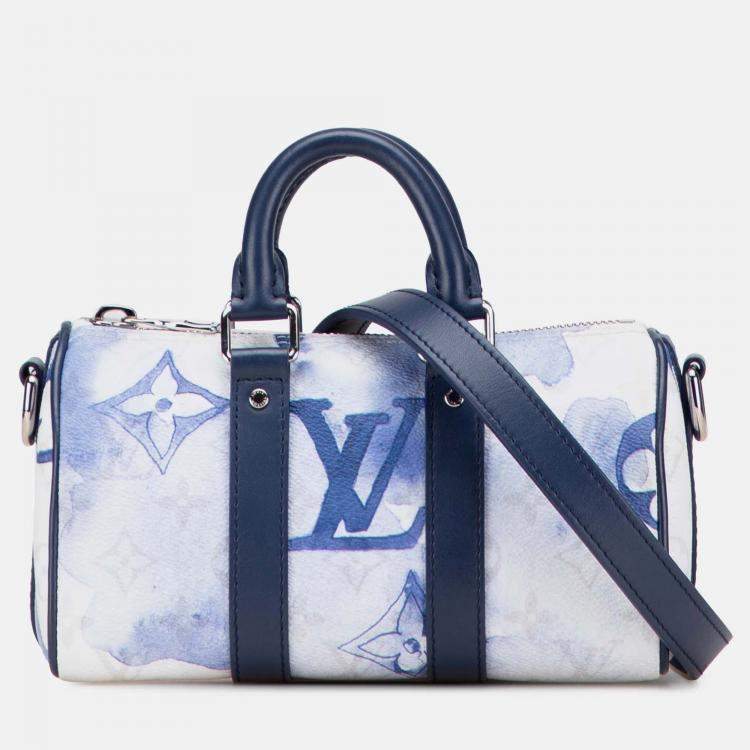 Pre Owned Louis Vuitton White Monogram Watercolor Keepall Bandouliere XS