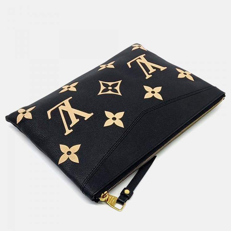 Pre Owned Louis Vuitton Black Leather Empreinte Daily Clutch