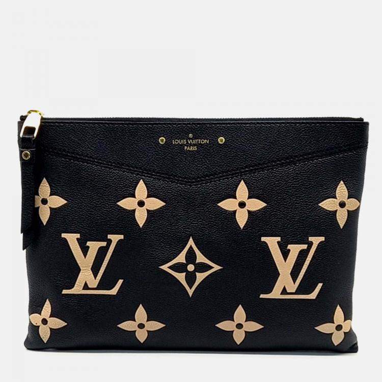 Pre Owned Louis Vuitton Black Leather Empreinte Daily Clutch