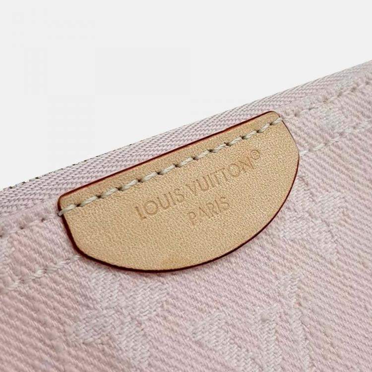 Pre Owned Louis Vuitton Pink Fabric Monogram Denim Key Pouch