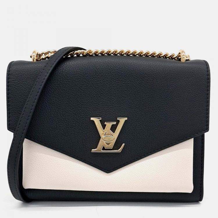 Pre Owned Louis Vuitton Black Cream Leather My Lock Me BB