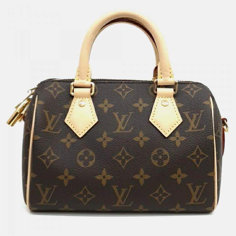 Pre Owned Louis Vuitton Brown PVC Monogram Bandouliere Speedy 20