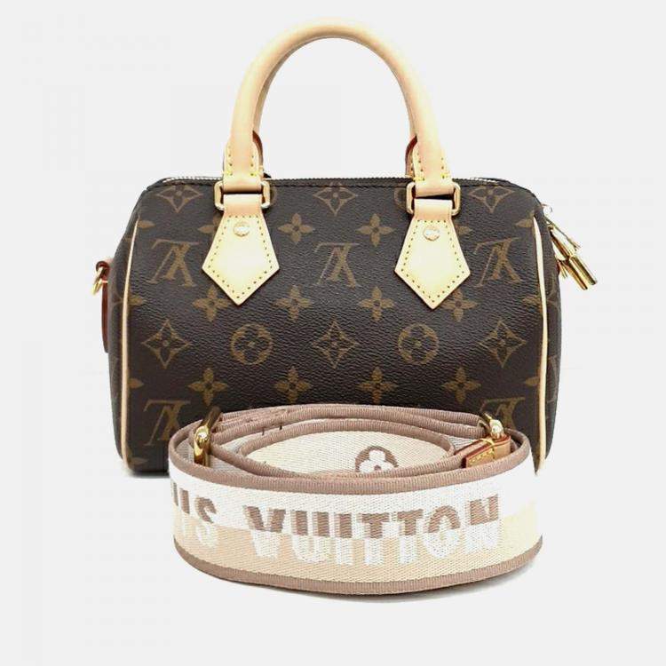 Pre Owned Louis Vuitton Brown PVC Monogram Bandouliere Speedy 20