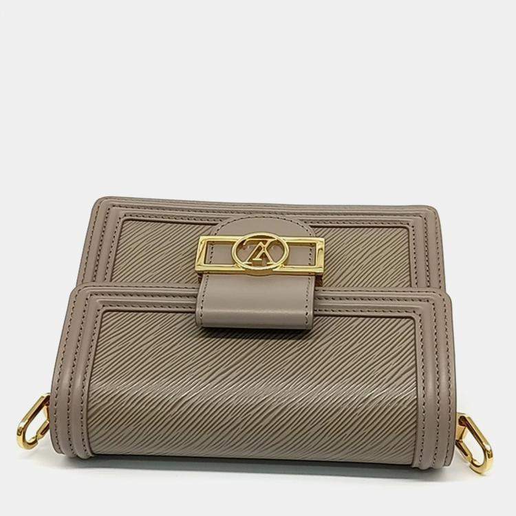 Pre Owned Louis Vuitton Beige Grey Epi Leather Louis Vuitton Beige Grey Leather Epi Mini Dauphine