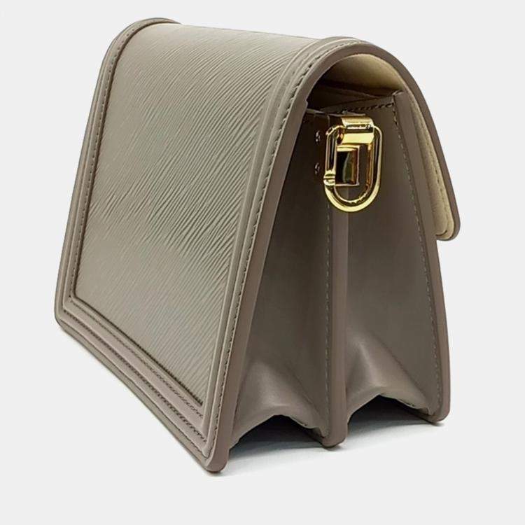 Pre Owned Louis Vuitton Beige Grey Epi Leather Louis Vuitton Beige Grey Leather Epi Mini Dauphine