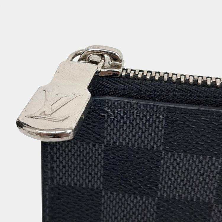 Pre Owned Louis Vuitton Black Coated Canvas Graphite Pochette Jour GM