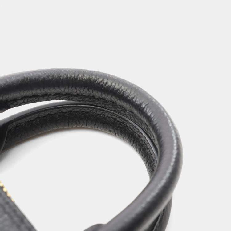 Pre Owned Louis Vuitton Speedy Nano Black Leather Shoulder Bag