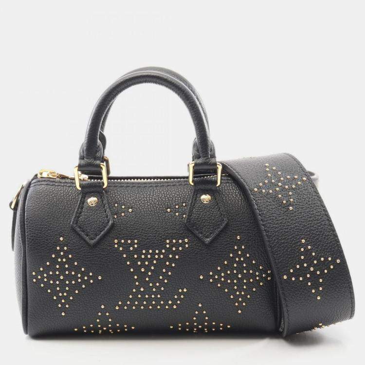 Pre Owned Louis Vuitton Speedy Nano Black Leather Shoulder Bag