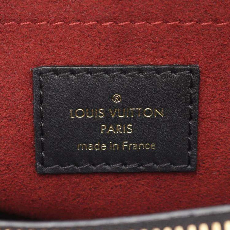 Pre Owned Louis Vuitton Montaigne BB Black Beige Monogram Empreinte Leather Handbag