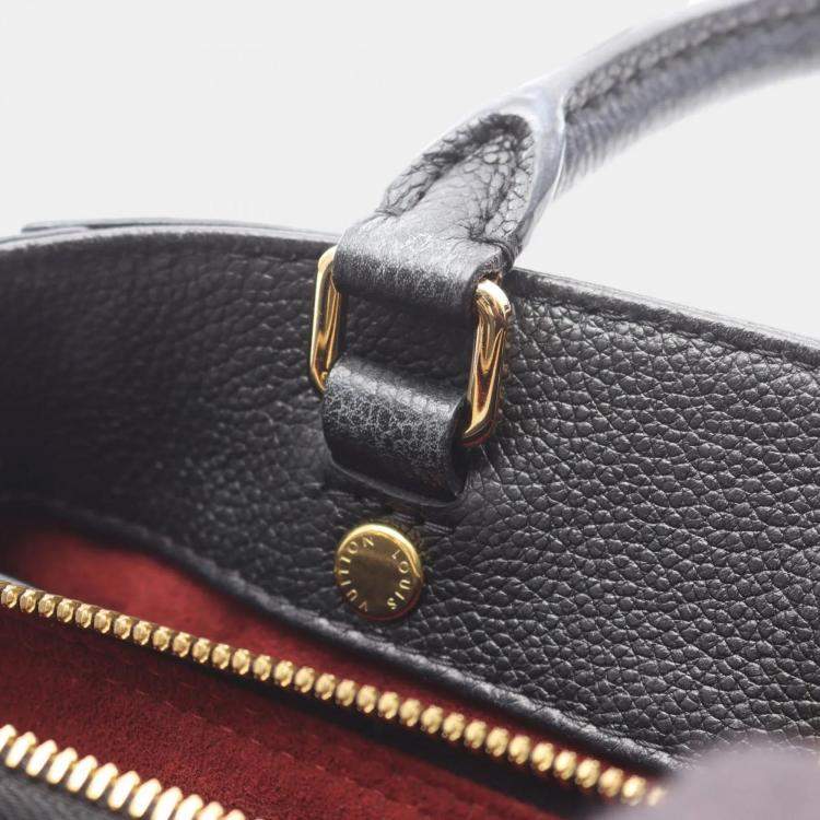 Pre Owned Louis Vuitton Montaigne BB Black Beige Monogram Empreinte Leather Handbag