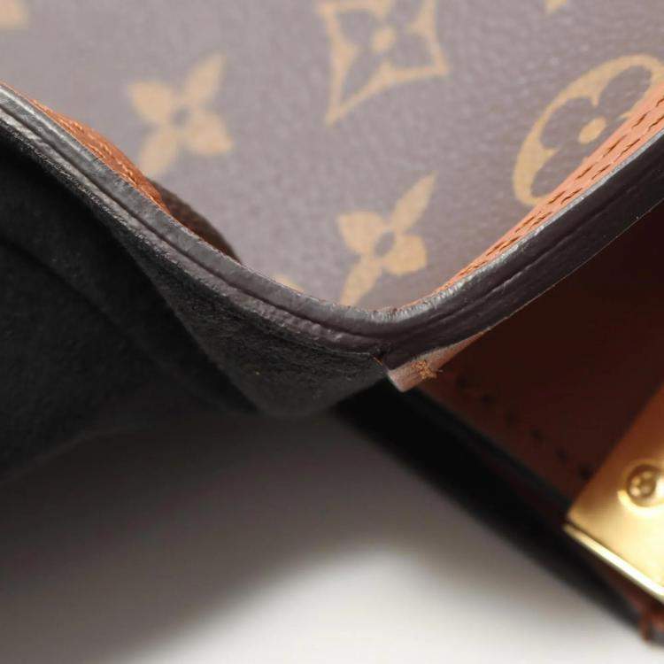 Pre Owned Louis Vuitton Dauphine Mini Monogram Reverse Brown Coated Canvas Leather Shoulder Bag
