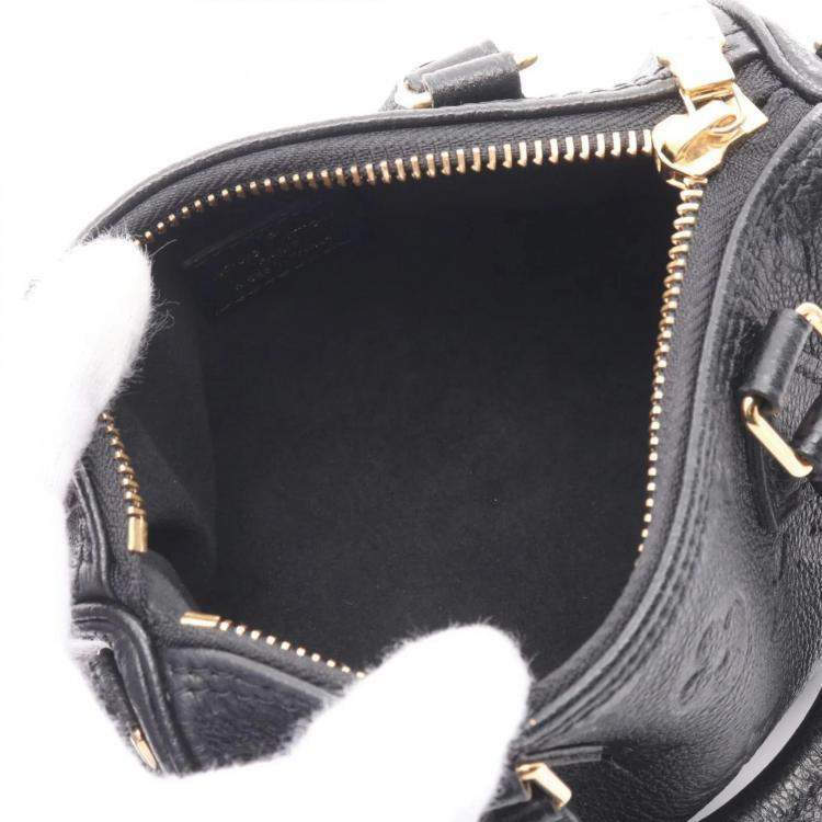 Pre Owned Louis Vuitton Nanospeedy Black Monogram Empreinte Leather Handbag