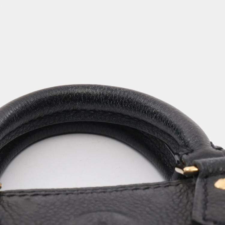 Pre Owned Louis Vuitton Nanospeedy Black Monogram Empreinte Leather Handbag