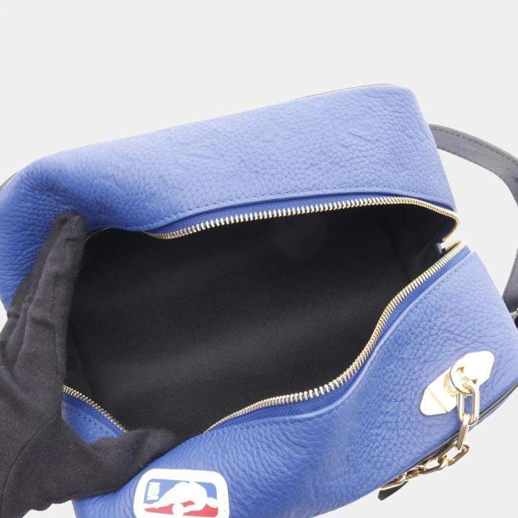 Pre Owned Louis Vuitton X Nba Cloak Dopp Kit Blue Multicolor Monogram Taurillon Leather Handbag