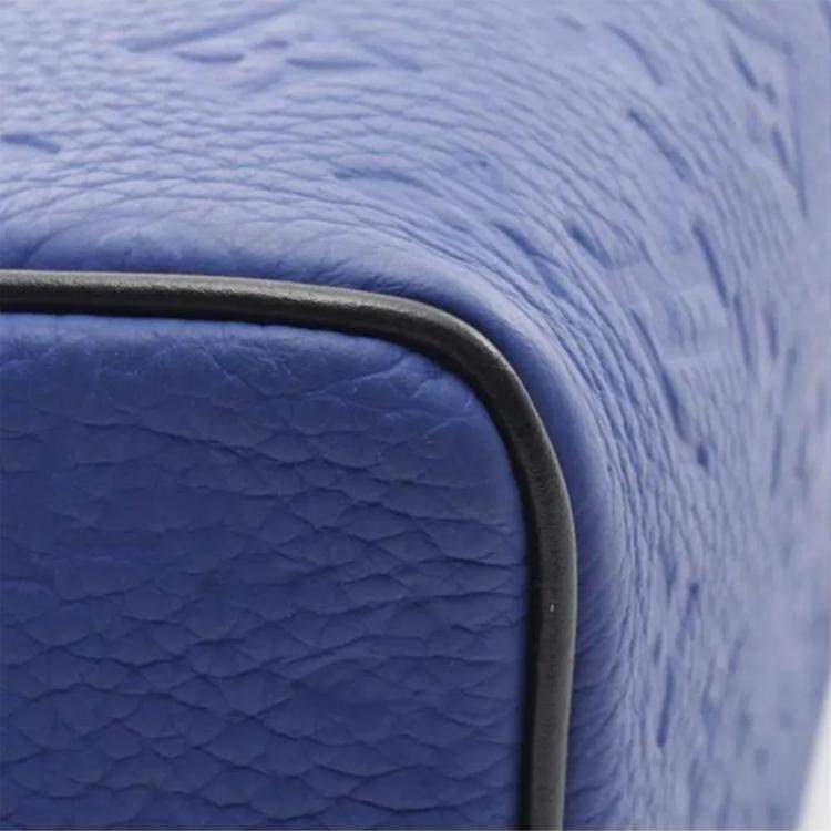 Pre Owned Louis Vuitton X Nba Cloak Dopp Kit Blue Multicolor Monogram Taurillon Leather Handbag