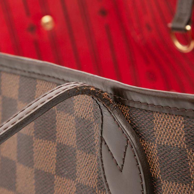 Pre Owned Louis Vuitton Brown Damier Ebene Neverfull MM