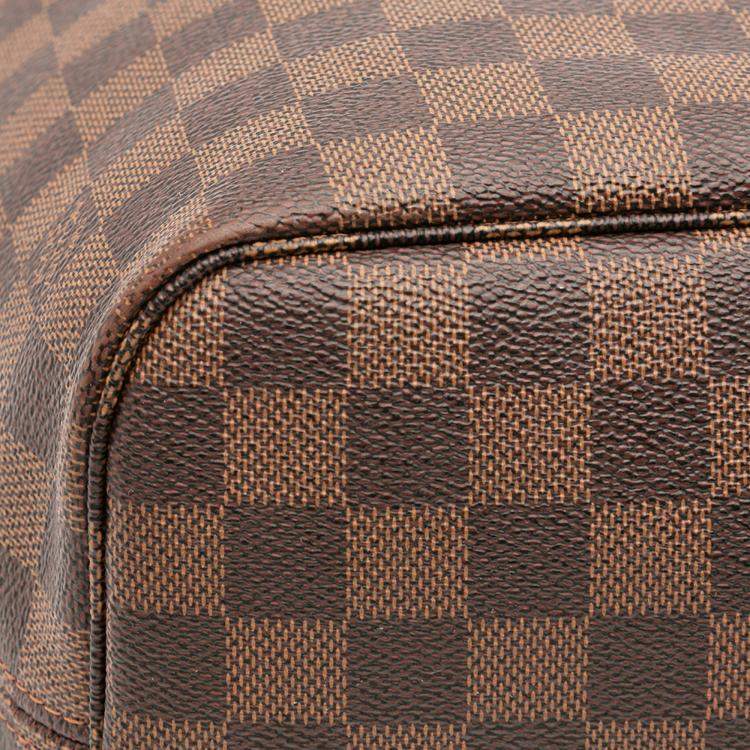 Pre Owned Louis Vuitton Brown Damier Ebene Neverfull MM
