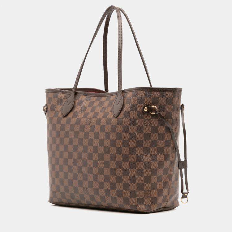 Pre Owned Louis Vuitton Brown Damier Ebene Neverfull MM