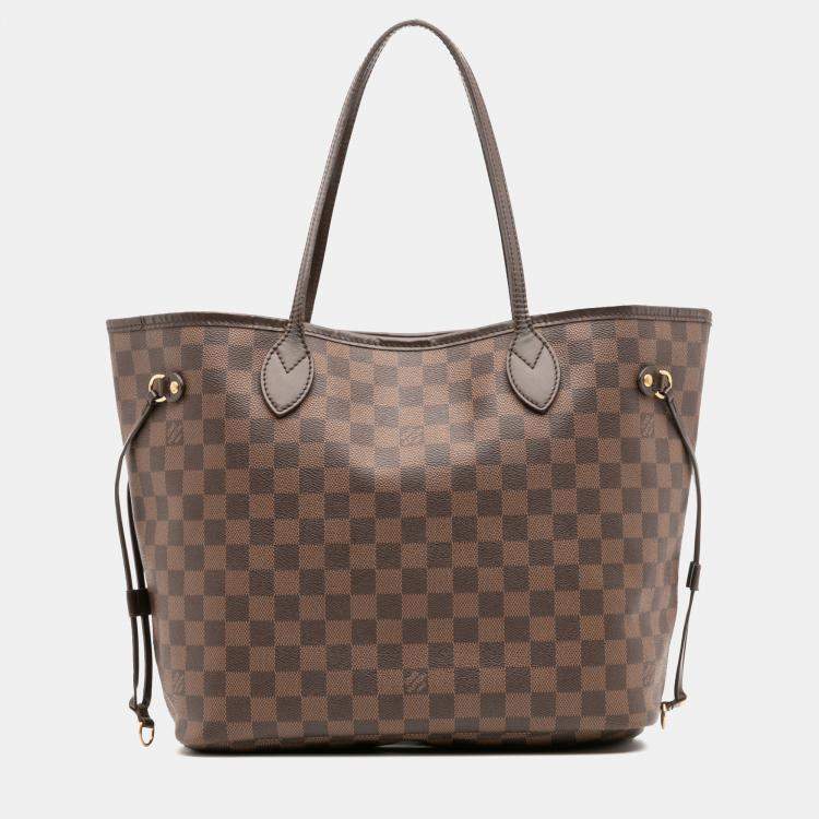 Pre Owned Louis Vuitton Brown Damier Ebene Neverfull MM