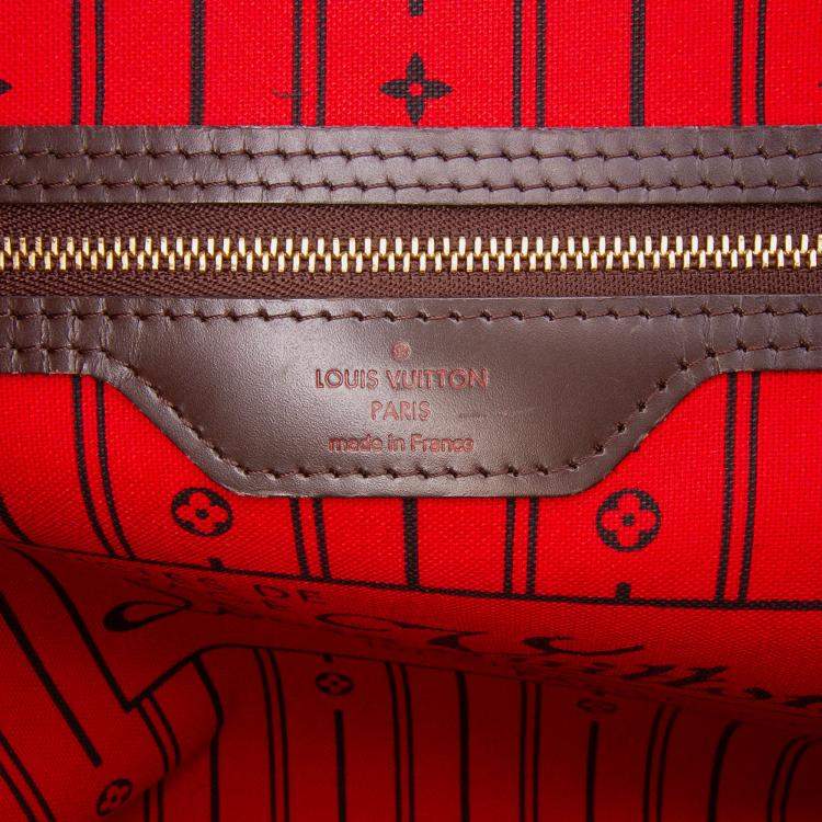 Pre Owned Louis Vuitton Brown Damier Ebene Neverfull MM