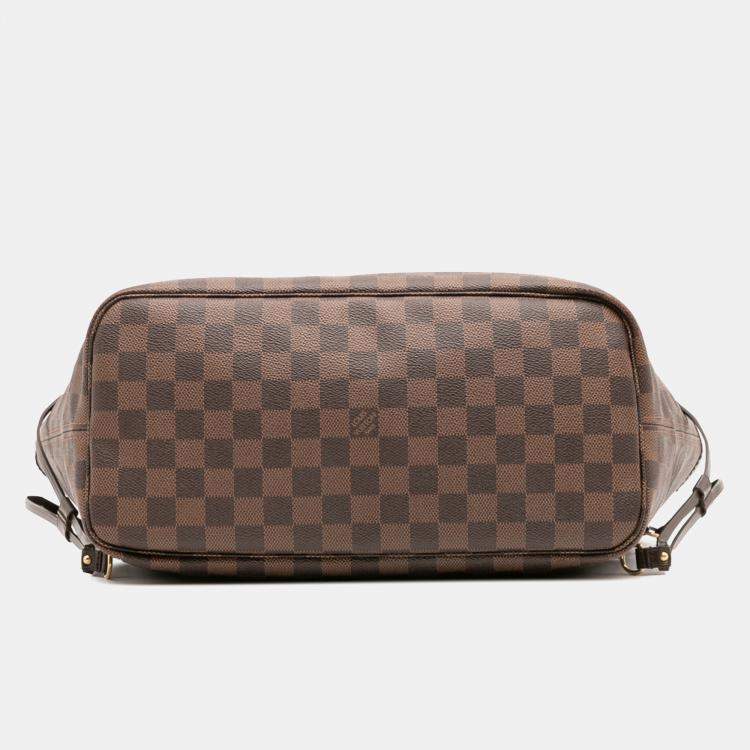 Pre Owned Louis Vuitton Brown Damier Ebene Neverfull MM