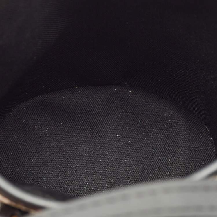 Pre Owned Louis Vuitton Beige/Black Monogram Canvas and Leather Nano Bucket Bag