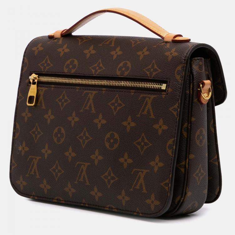Pre Owned Louis Vuitton Brown Monogram Pochette Metis