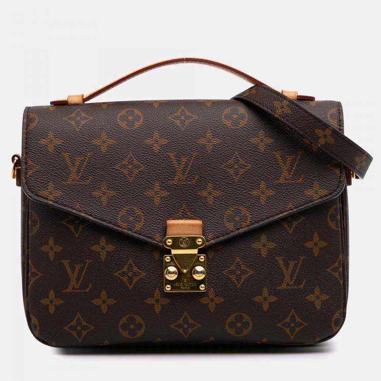 Pre Owned Louis Vuitton Brown Monogram Pochette Metis