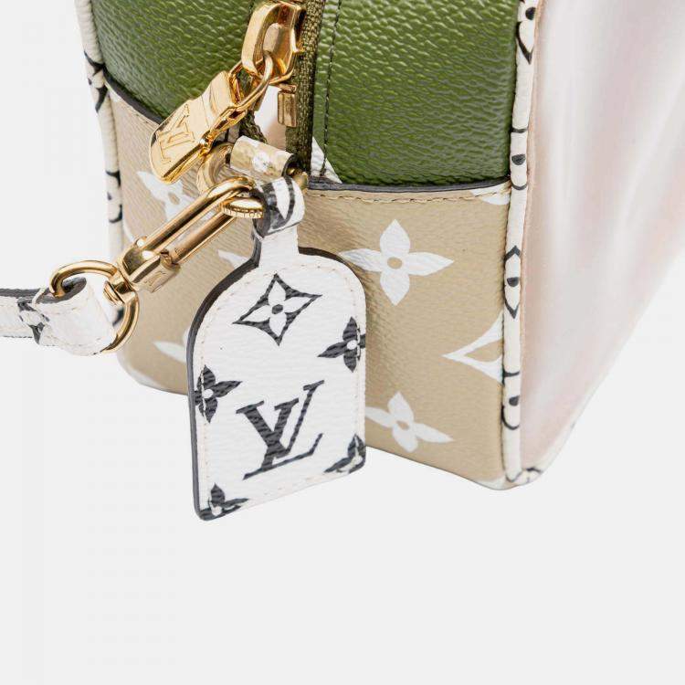 Pre Owned Louis Vuitton Green Monogram Giant Jungle Beach Pouch