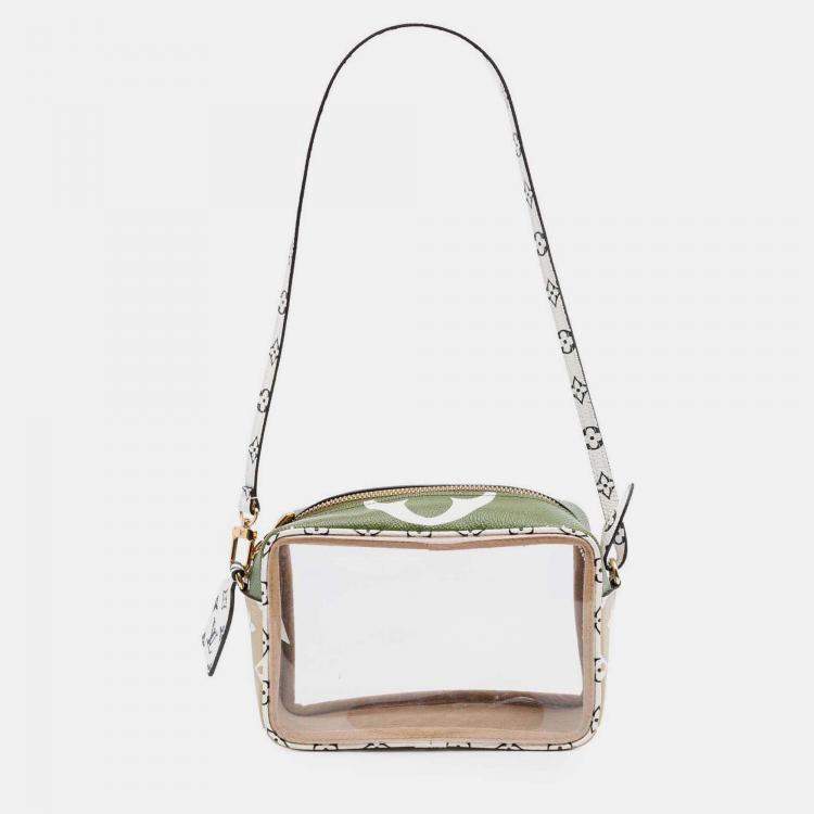 Pre Owned Louis Vuitton Green Monogram Giant Jungle Beach Pouch