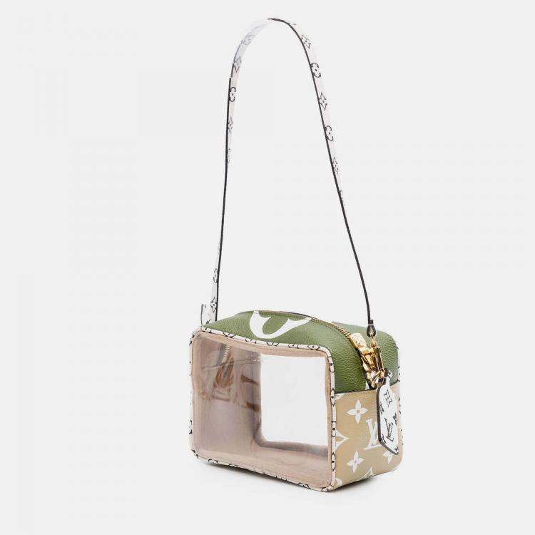 Pre Owned Louis Vuitton Green Monogram Giant Jungle Beach Pouch