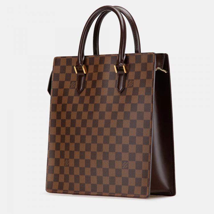 Pre Owned Louis Vuitton Brown Damier Ebene Venice Sac Plat