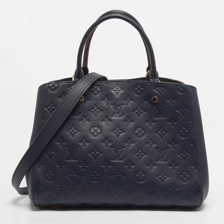 Pre Owned Louis Vuitton Marine Rogue Monogram Empreinte Leather Montaigne MM Bag