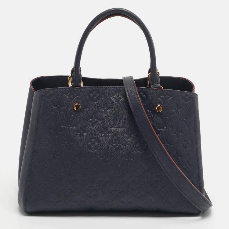 Pre Owned Louis Vuitton Marine Rogue Monogram Empreinte Leather Montaigne MM Bag