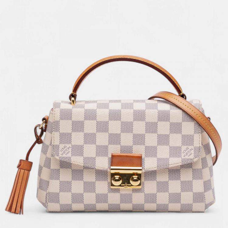 Pre Owned Louis Vuitton White Damier Azur Croisette